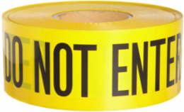 Standard Barricade Tape Roll - Polyethylene, CAUTION DO NOT ENTER, Black on Yellow, 3" x 1000'