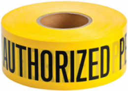 Standard Barricade Tape Roll - Polyethylene, AUTHORIZED PERSONNEL ONLY, Black on Yellow, 3" x 1000'