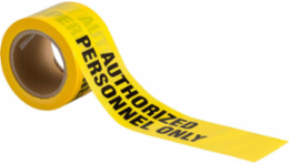 Standard Barricade Tape Roll - Polyethylene, AUTHORIZED PERSONNEL ONLY, Black on Yellow, 3" x 200'