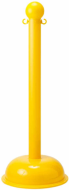 BradyLink Yellow Warning Post, 41 Inch H x 3 Inch Dia, Polyethylene/Polystyrene