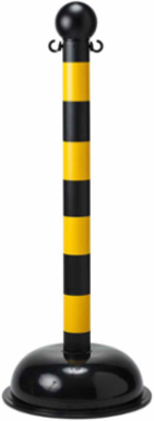 Bradylink Warning Post 41 Inch Height x 3 Inch Diameter, Black/Yellow Polyethylene