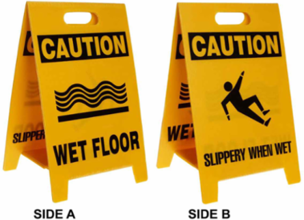 CAUTION Reversible Floor Stands, SLIPPERY WHEN WET