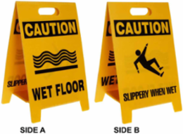 CAUTION Reversible Floor Stands, SLIPPERY WHEN WET