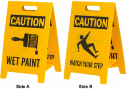 CAUTION Reversible Floor Stands, WET PAINT