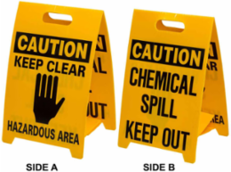 CAUTION Reversible Floor Stands, CHEMICAL SPILL KEEP OUT