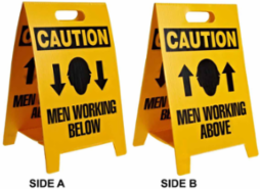 CAUTION Reversible Floor Stands, MEN WORKING ABOVE