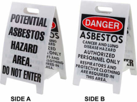 Reversible Floor Stands, POTENTIAL ASBESTOS HAZARD AREA. DO NOT ENTER