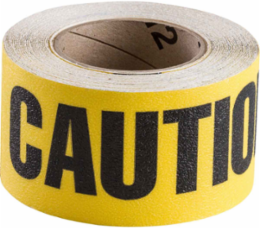 Hazard Marking Anti-Skid Tape Roll - Anti-Skid Vinyl, CAUTION, Black on Yellow, 3" x 54'