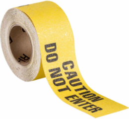 Hazard Marking Anti-Skid Tape Roll - Anti-Skid Vinyl, CAUTION DO NOT ENTER, Black on Yellow, 3" x 54'