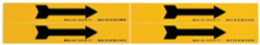 Self-Sticking Vinyl Arrow, 1.125" H x 7" W, Black on Yellow, Card of 4 Each