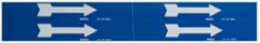 Self-Sticking Vinyl Arrow, 1.125" H x 7" W, White on Blue, Card of 4 Each