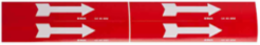 Self-Sticking Vinyl Arrow, 1.125" H x 7" W, White on Red, Card of 4 Each