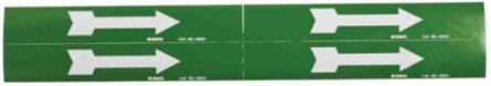 Self-Sticking Vinyl Arrow, 1.125" H x 7" W, White on Green, Card of 4 Each
