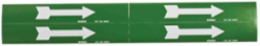 Self-Sticking Vinyl Arrow, 1.125" H x 7" W, White on Green, Card of 4 Each