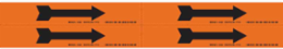 Self-Sticking Vinyl Arrow, 1.125" H x 7" W, Black on Orange, Card of 4 Each