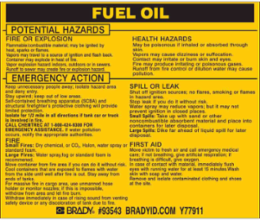 FUEL OIL Labels, Black on Yellow