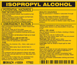 ISOPROPYL ALCOHOL Labels, Black on Yellow