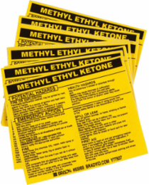 METHYL ETHYL KETONE Labels, Black on Yellow