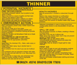 THINNER Labels, Black on Yellow