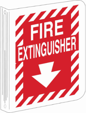 BradyGlo Fire Extinguisher Sign, 12 Inch H x 9 Inch W, Glow in the Dark, Polystyrene