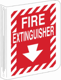 BradyGlo Fire Extinguisher Sign, 12 Inch H x 9 Inch W, Glow in the Dark, Polystyrene