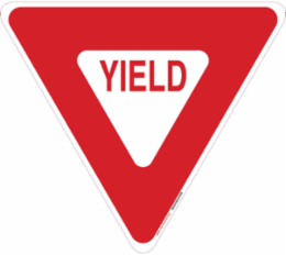 Yield Sign, 24" H x 24" W x 0.090" D, Aluminum