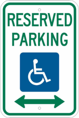 Reserved Parking Sign, 18" H x 12" W x .035" D, Aluminum, Dual Arrow