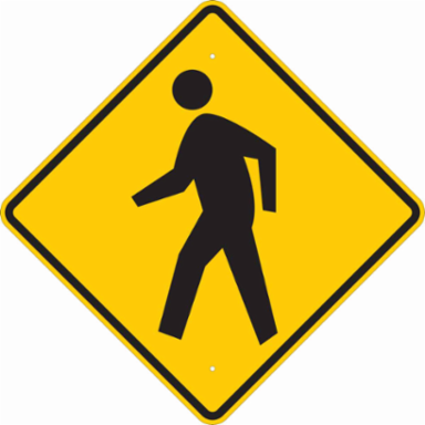 Crosswalk Picto Sign, 30" H x 30" W x 0.090" D, Aluminum