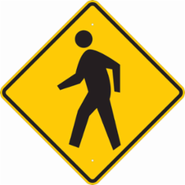 Crosswalk Picto Sign, 30" H x 30" W x 0.090" D, Aluminum