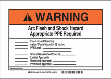 Arc Flash Safety Sign - Self-Adhesive Polyester, 7 Inch H x 10 Inch W, Durable & Weather-Resistant