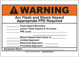 Arc Flash Safety Sign - 10 in H x 14 in W, Self-Adhesive, Polyester Material