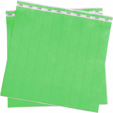 Security Tyvek ® Wristbands, Lime Green