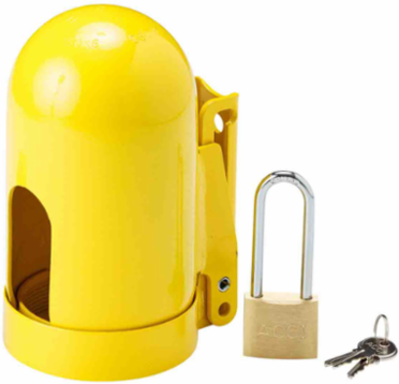Snap Cap Gas Cylinder Lockout, 6.5"x 3-1/2" x 11 UN, Low Pressure Fine Thread