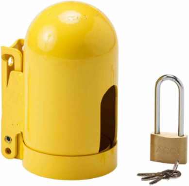 Snap Cap Gas Cylinder Lockout, 6.5"x 3-1/2" x 11 UN, Low Pressure Coarse Thread
