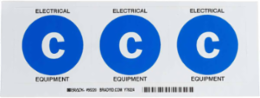 C: Electrical Equipment Vinyl Labels - 3 Inch x 3 Inch, Pack of 50, Outdoor Use