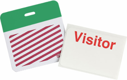 SecurAlert 2-Part, 1-Week Td Badge, Visitor, Backing Color: Green