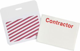 SecurAlert 2-Part, 1-Week Td Badge, Contractor, Backing Color: White