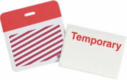 SecurAlert 2-part, 1-day td badge, Temporary, Backing Color: Red
