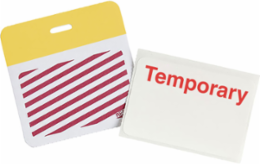 SecurAlert 2-part, 1-Day Td Badge, Temporary, Backing Color: Yellow