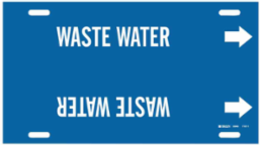 Strap-On Pipe Marker: WASTE WATER