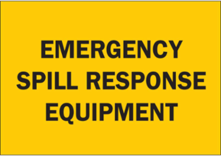 Emergency Spill Response Equipment Sign, 7" H x 10" W x 0.006" D, Polyester