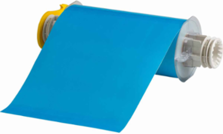 BBP85 Low Halide Polyester Labels, 7 Inch W x 50 ft L, Light Blue, Outdoor Use