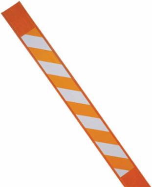 Reflective BradyStake Warning Stakes, White on Orange