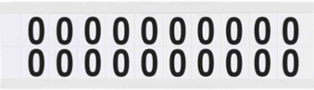 Vinyl Number and Letter Labels, 0.625 Inch High, Outdoor Use, Black on White