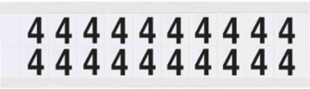 Vinyl Number and Letter Labels, 0.75 Inch H x 0.656 Inch W, Outdoor Use, Gloss Finish