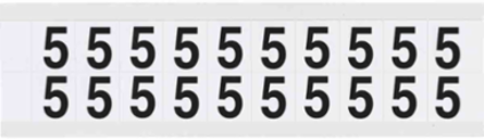 Vinyl Labels, Black on White, 0.75 Inch H x 0.656 Inch W, Outdoor Use