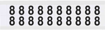 0.75 Inch x 0.656 Inch Durable Vinyl Number and Letter Labels, Black on White