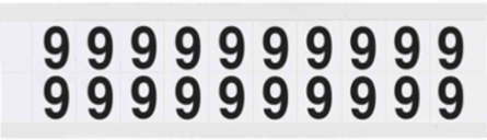 Die-Cut Vinyl Labels, 9 Character Height, 0.75 Inch H x 0.656 Inch W, Chemical & Weather Resistant