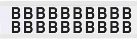 Vinyl Number and Letter Labels, B - 0.75 Inch x 0.656 Inch, Outdoor Durable, Gloss Finish