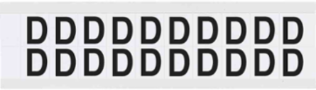 Die-Cut Vinyl Number & Letter Labels, 0.75 in H x 0.656 in W, Black on White